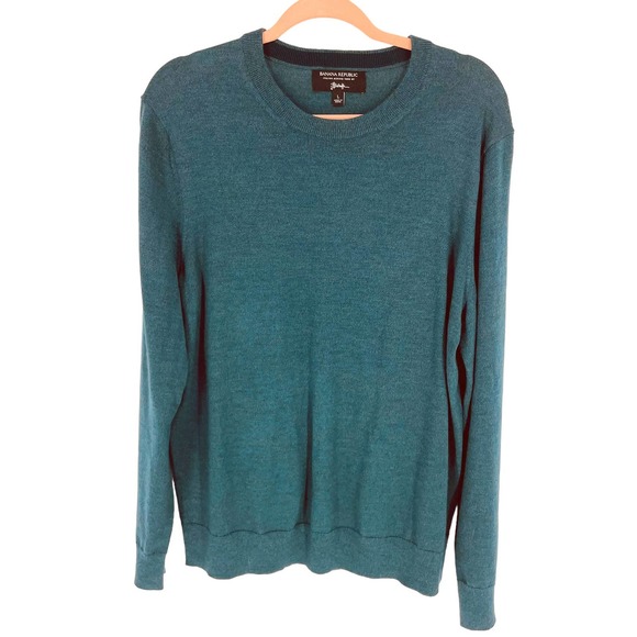 Banana Republic Other - Banana Republic Italian Merino Yarn Baruffa Sweater Marled Teal Size L Pullover